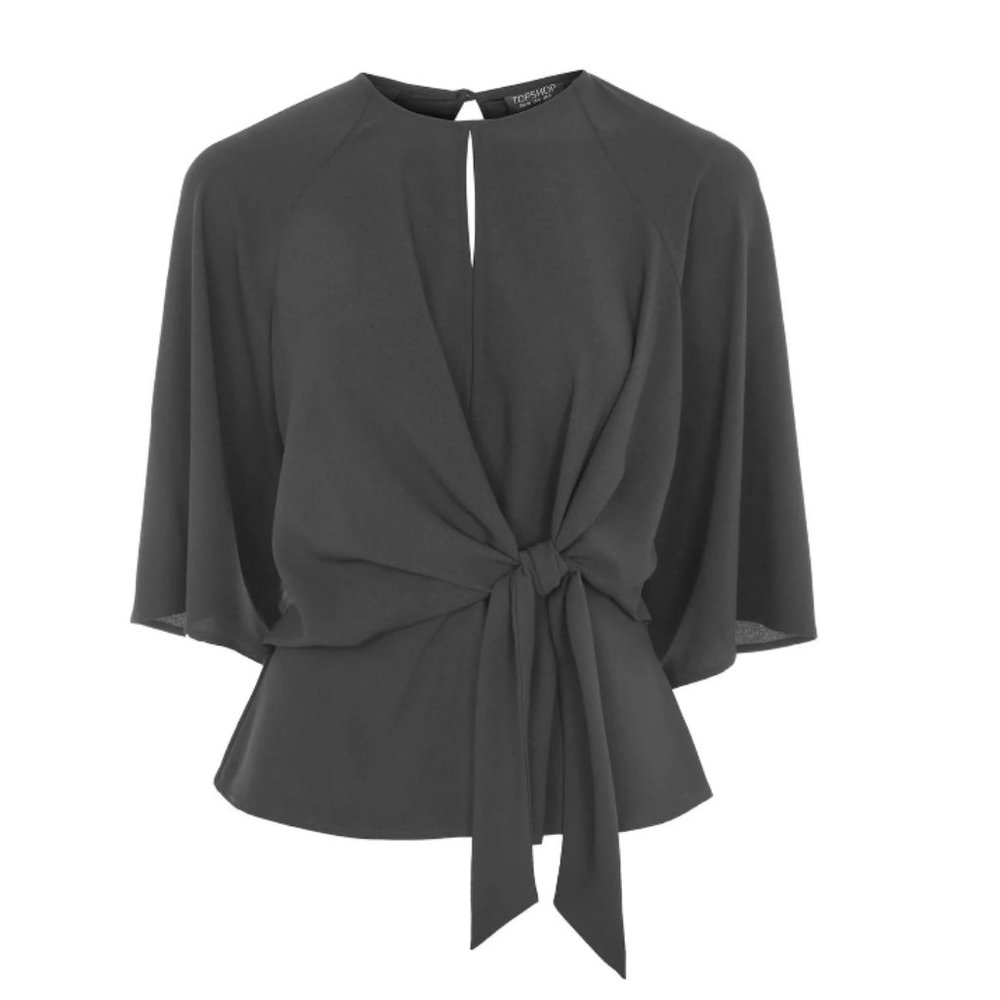 Topshop Slouchy Knot Front Blouse